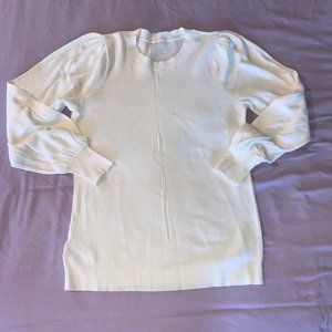 Puff Sleeve White Sweater
